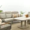 Bilbao/Welton verstelbare rope stoel-bank loungeset - Latte/Teak