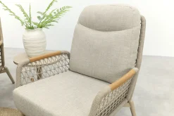 Bilbao/Welton verstelbare rope stoel-bank loungeset - Latte/Teak
