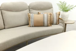 Bilbao/Welton verstelbare rope stoel-bank loungeset - Latte/Teak