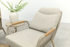 Bilbao/Welton verstelbare rope stoel-bank loungeset - Latte/Teak