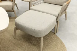 Bilbao/Welton verstelbare rope stoel-bank loungeset - Latte/Teak