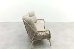 Bilbao 3-zits rope loungebank - Latte/Teak