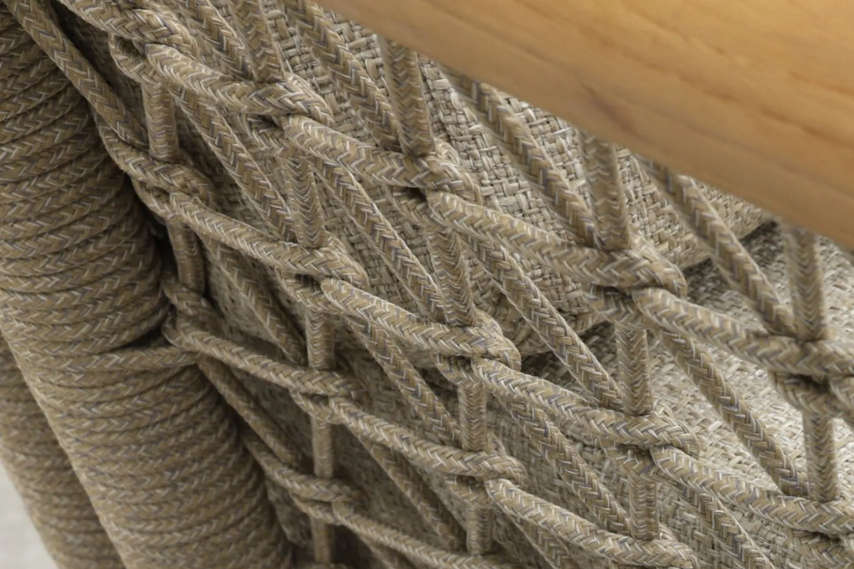Bilbao 3-zits rope loungebank - Latte/Teak