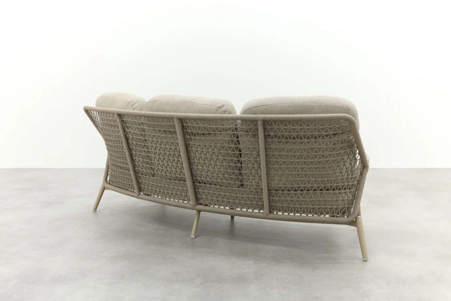 Bilbao 3-zits rope loungebank - Latte/Teak
