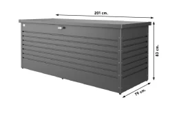 Biohort hobbybox - kussenkist - Antraciet - 201x83 cm.
