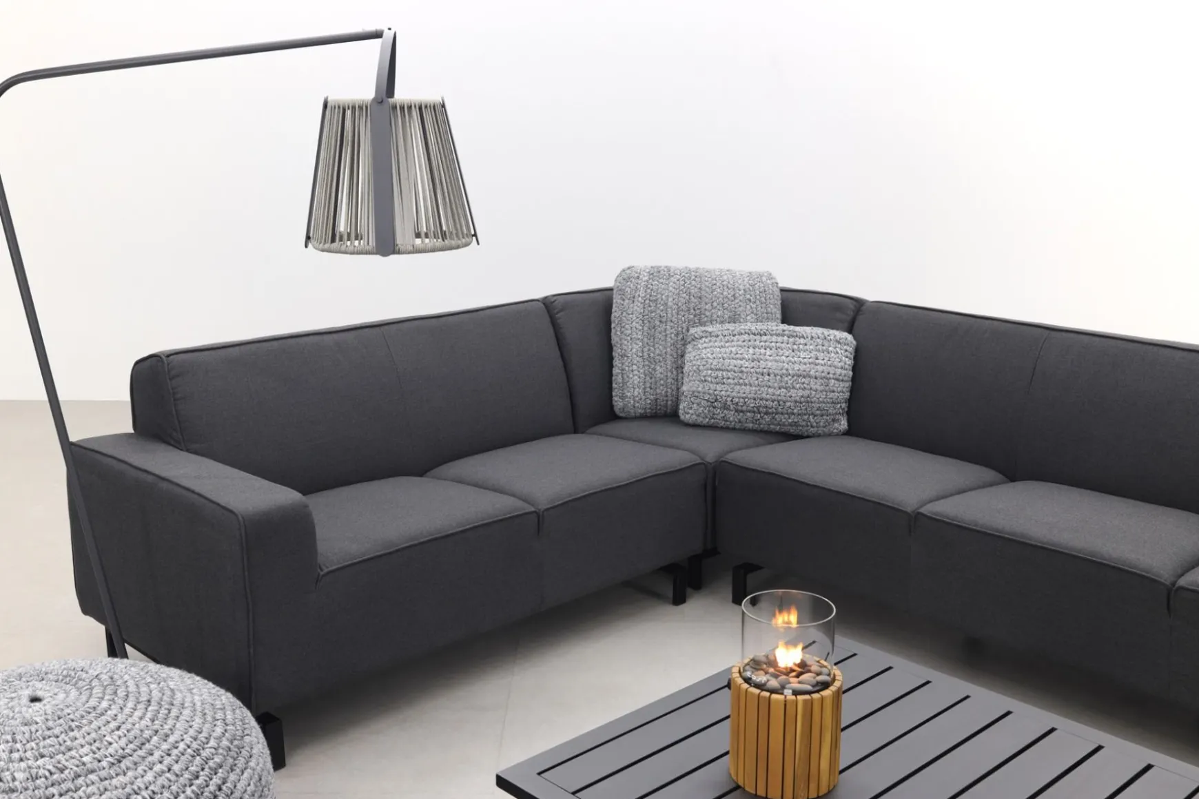 Boavista/Cuba Sunbrella loungeset - Sooty - 4-delig - links