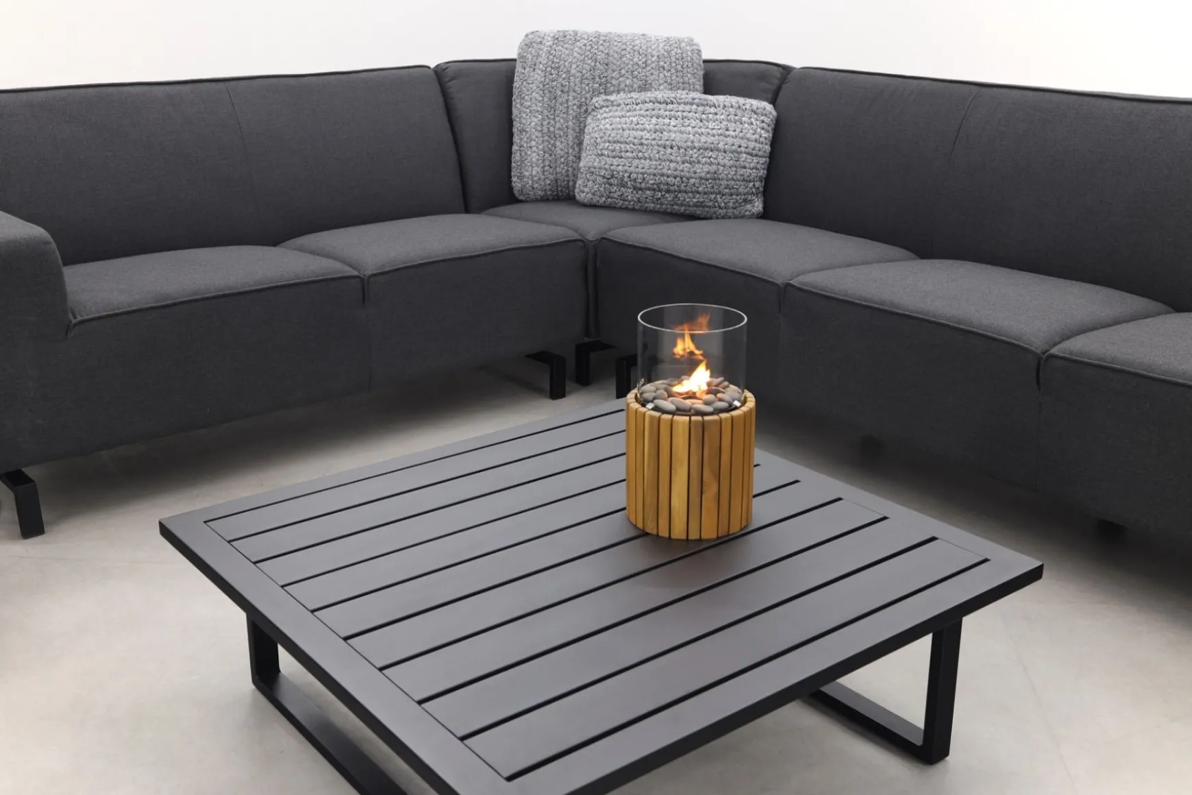 Boavista/Cuba Sunbrella loungeset - Sooty - 4-delig - links