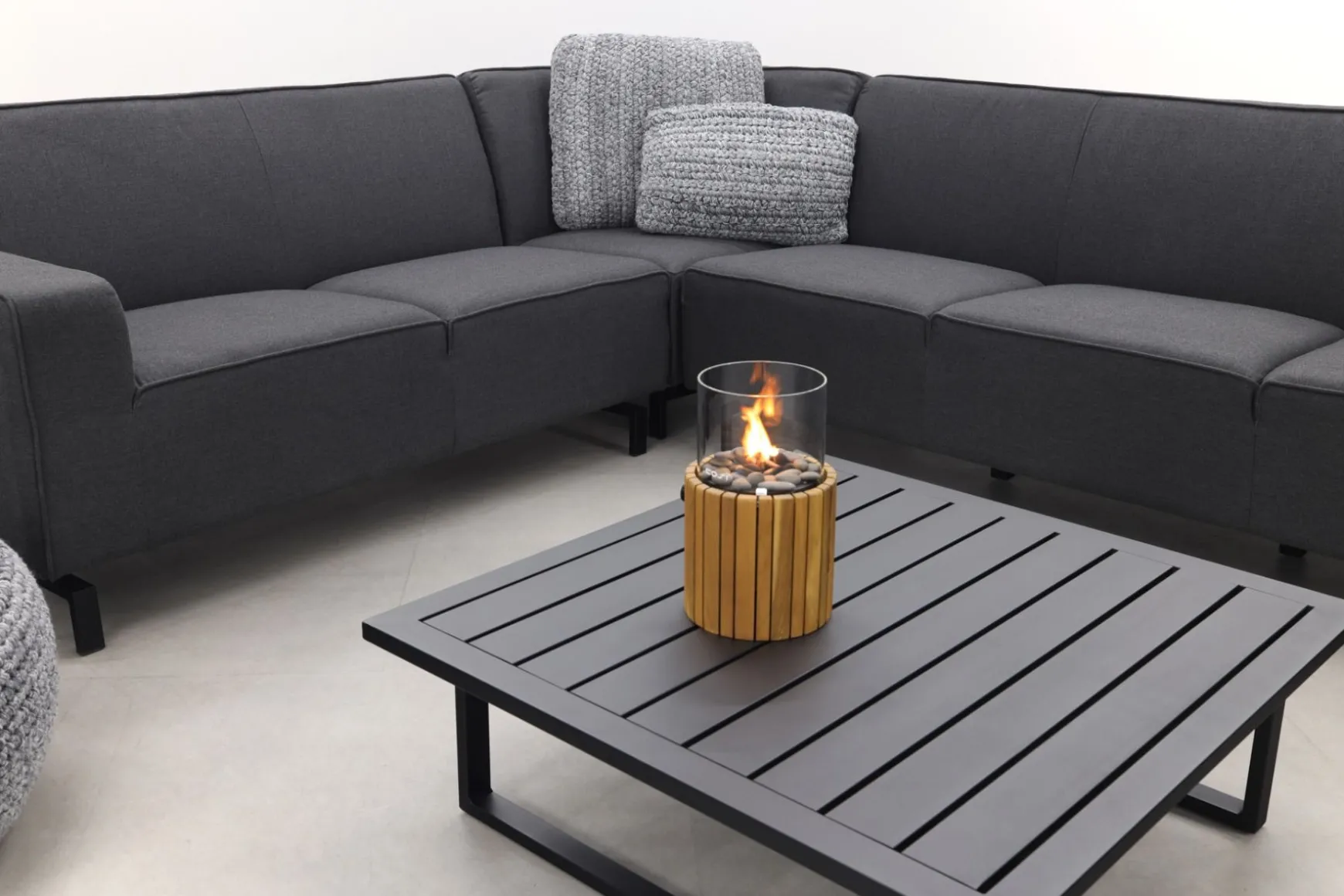 Boavista/Cuba Sunbrella loungeset - Sooty - 4-delig - links