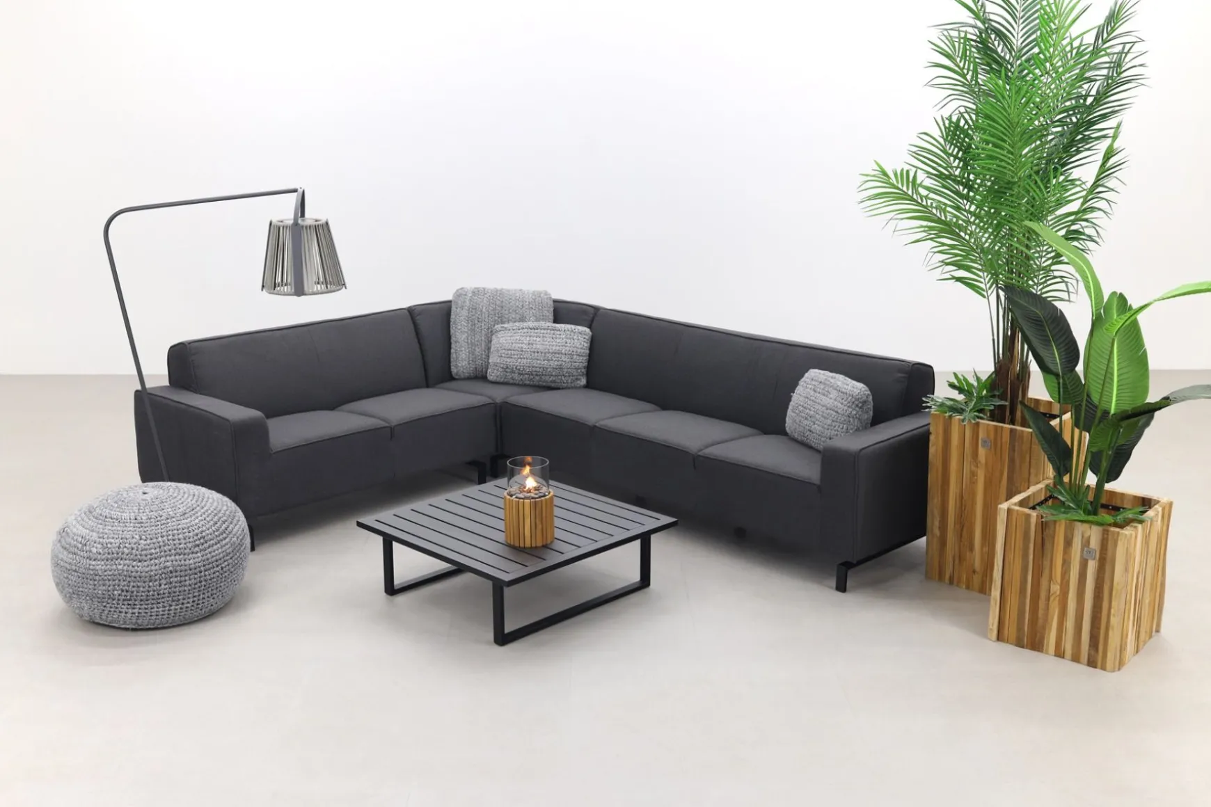 Boavista/Cuba Sunbrella loungeset - Sooty - 4-delig - links