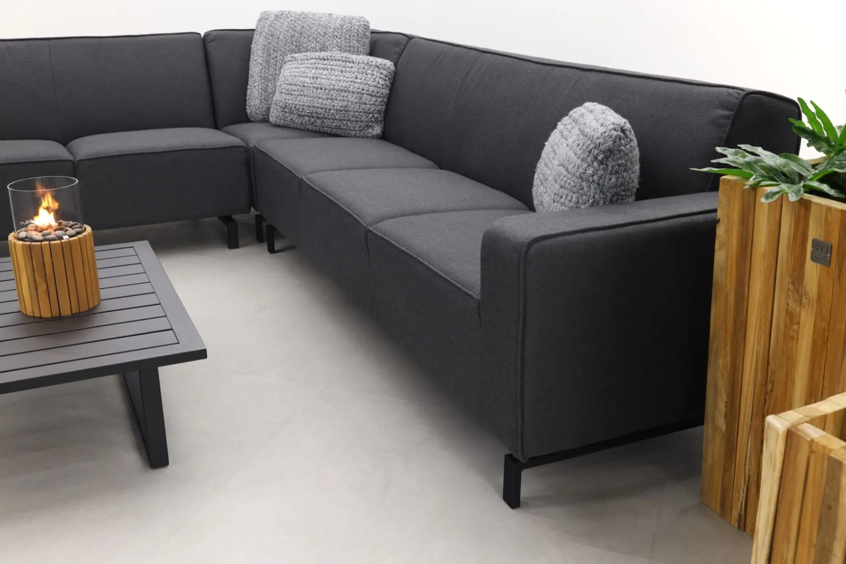 Boavista/Cuba Sunbrella loungeset - Sooty - 4-delig - links