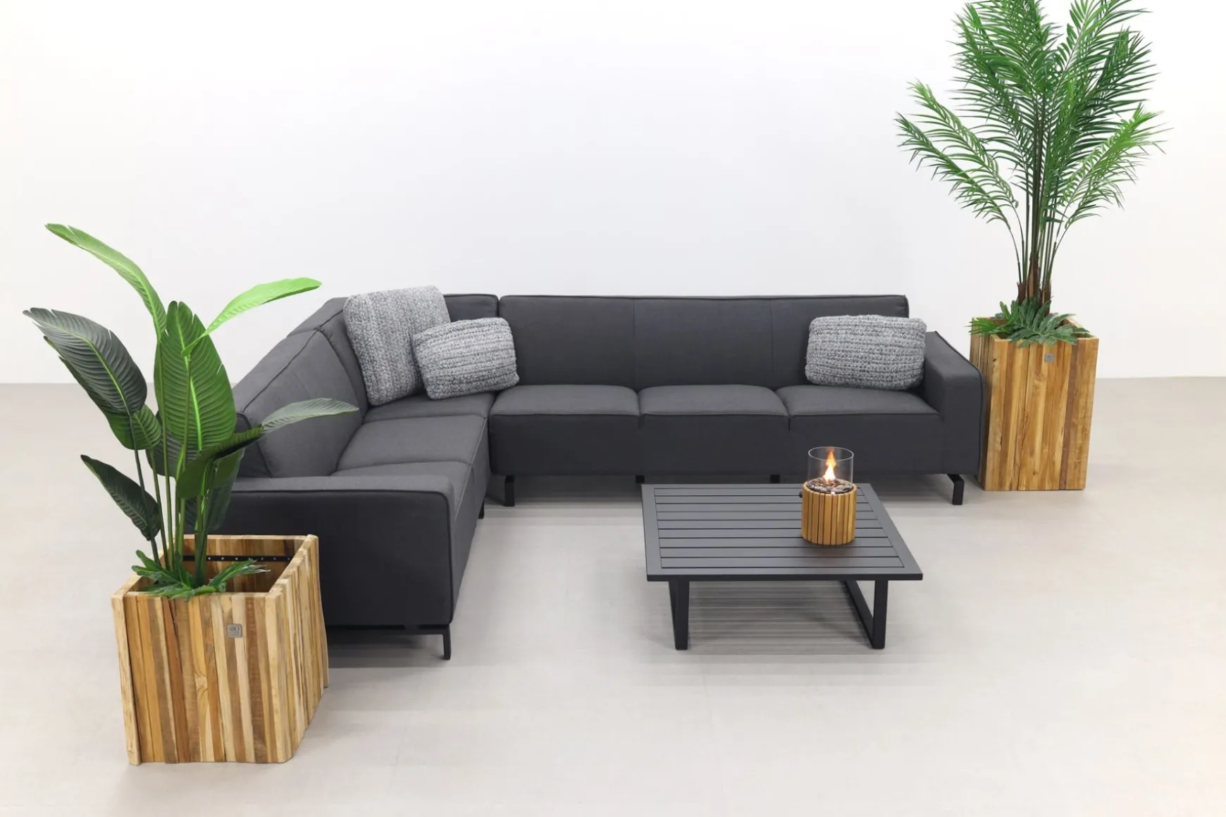 Boavista/Cuba Sunbrella loungeset - Sooty - 4-delig - links