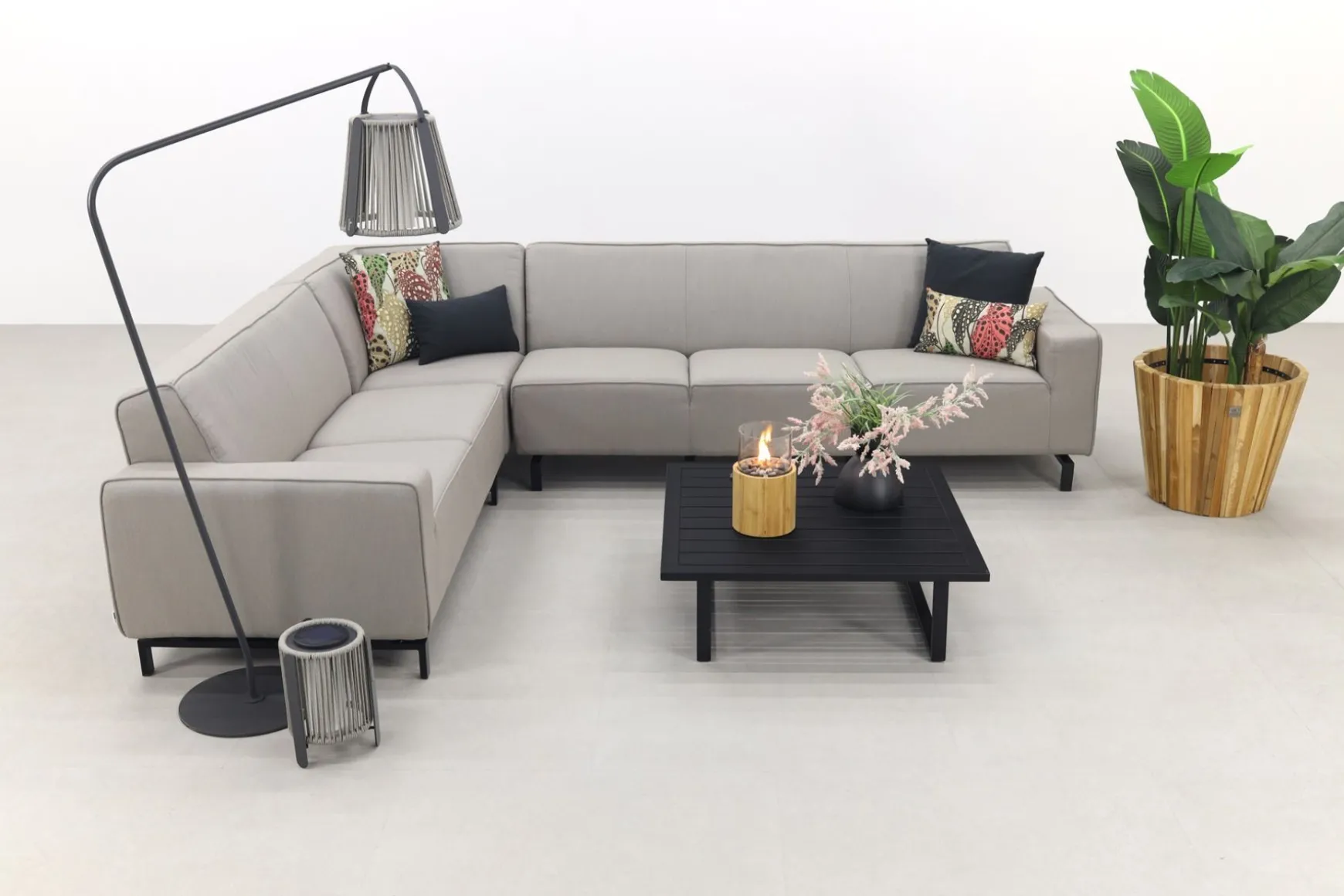 Boavista/Cuba Sunbrella loungeset - Nature Grey - 4-delig - Links