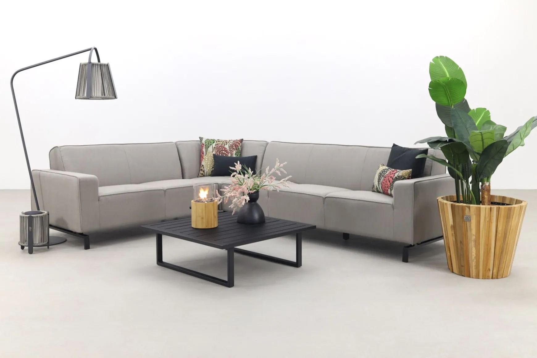Boavista/Cuba Sunbrella loungeset - Nature Grey - 4-delig - Links