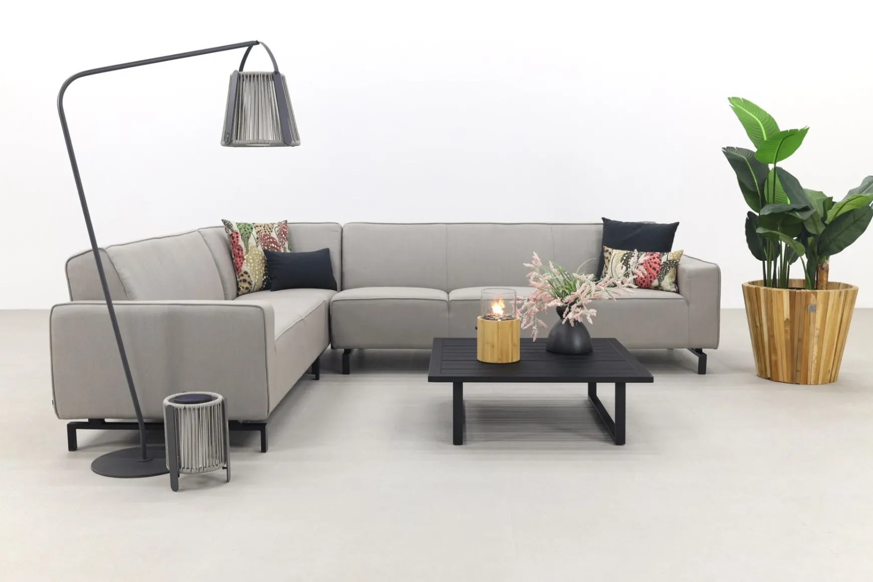 Boavista/Cuba Sunbrella loungeset - Nature Grey - 4-delig - Links