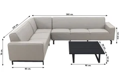 Boavista/Cuba Sunbrella loungeset - Nature Grey - 4-delig - Links
