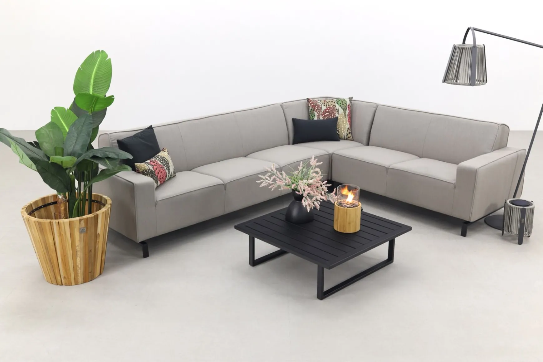 Boavista/Cuba Sunbrella loungeset - Nature Grey - 4-delig - Rechts