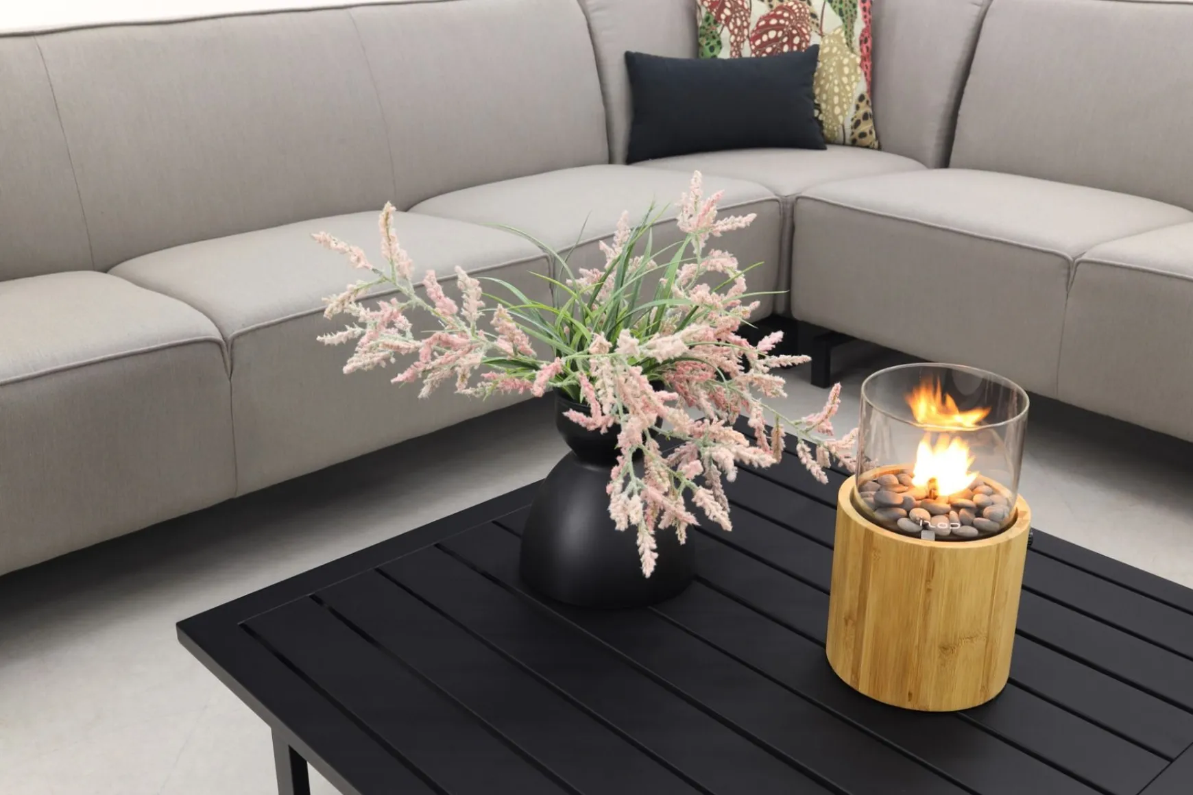Boavista/Cuba Sunbrella loungeset - Nature Grey - 4-delig - Rechts