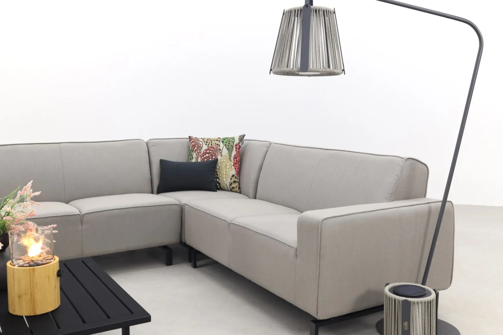 Boavista/Cuba Sunbrella loungeset - Nature Grey - 4-delig - Rechts