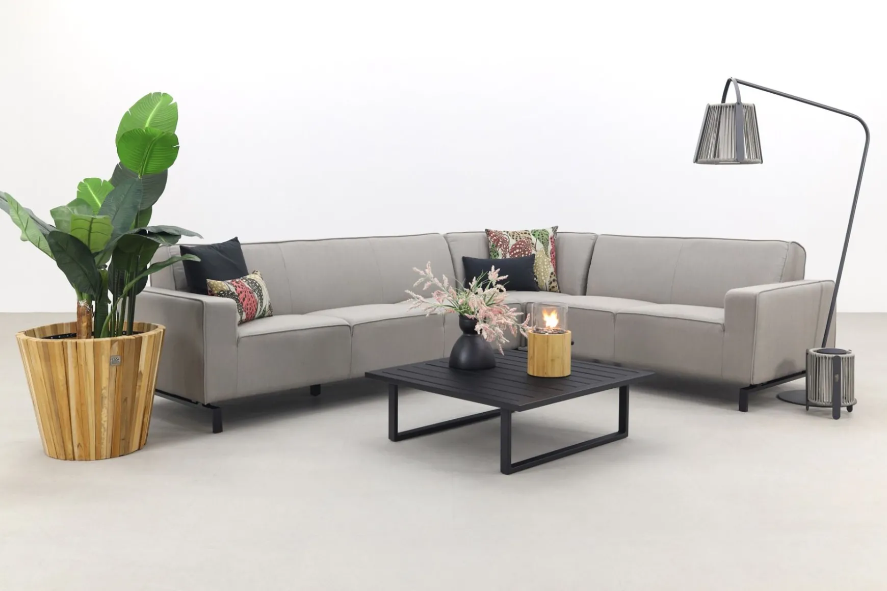 Boavista/Cuba Sunbrella loungeset - Nature Grey - 4-delig - Rechts