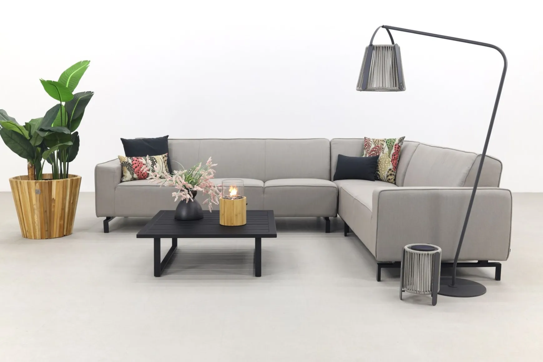 Boavista/Cuba Sunbrella loungeset - Nature Grey - 4-delig - Rechts