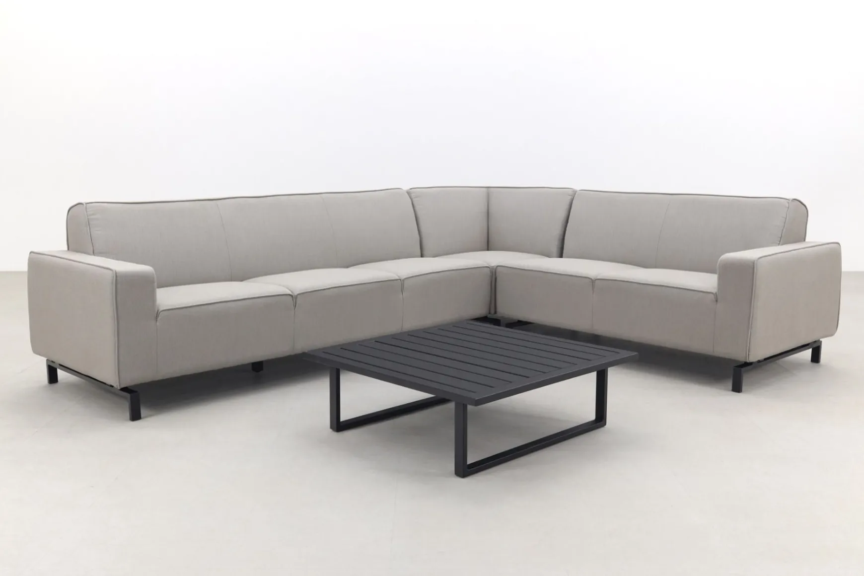 Boavista/Cuba Sunbrella loungeset - Nature Grey - 4-delig - Rechts