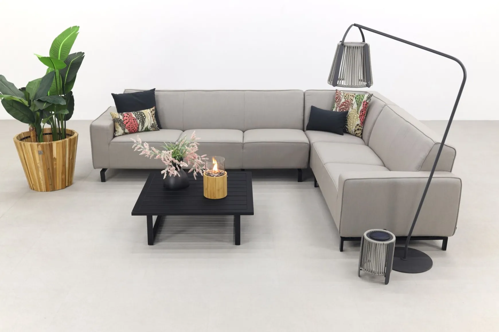 Boavista/Cuba Sunbrella loungeset - Nature Grey - 4-delig - Rechts