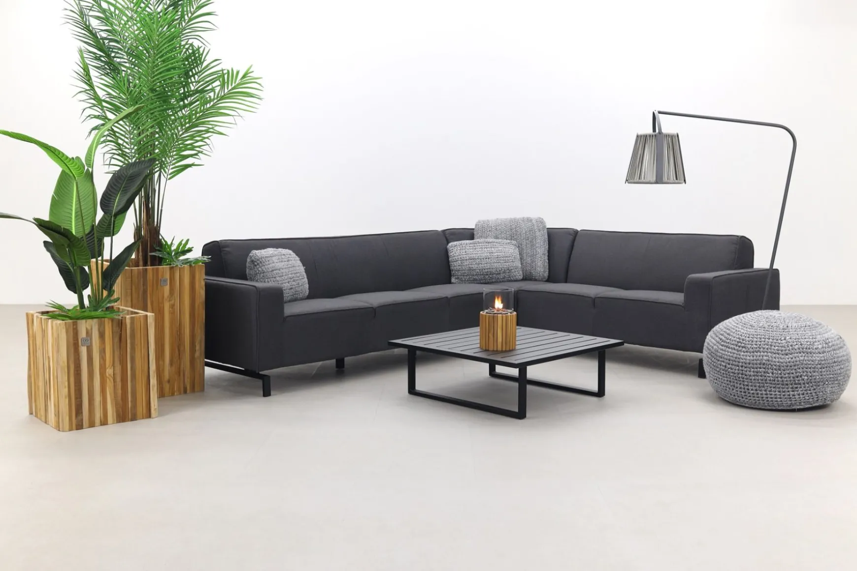 Boavista/Cuba Sunbrella loungeset - Sooty - 4-delig - rechts