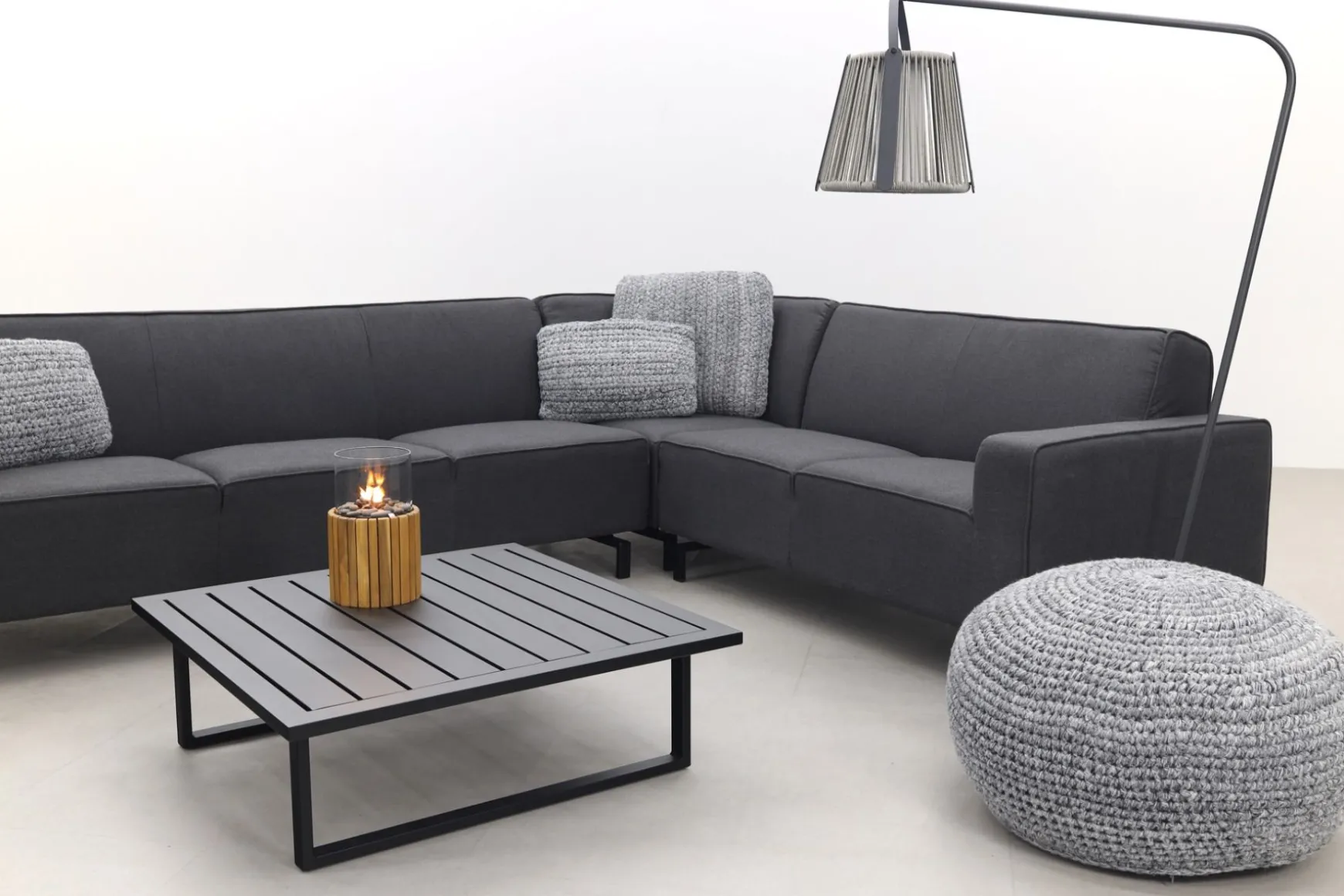 Boavista/Cuba Sunbrella loungeset - Sooty - 4-delig - rechts