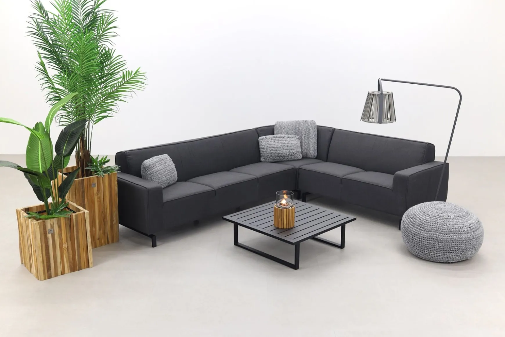 Boavista/Cuba Sunbrella loungeset - Sooty - 4-delig - rechts