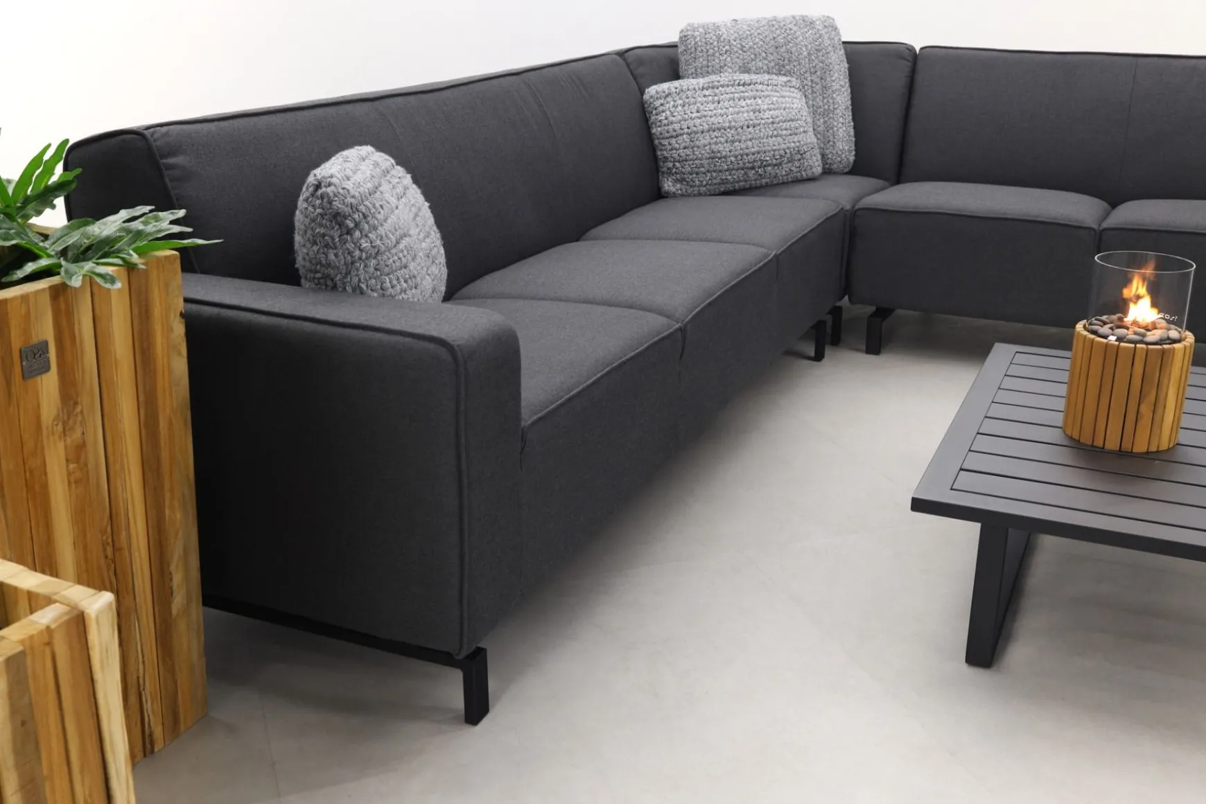 Boavista/Cuba Sunbrella loungeset - Sooty - 4-delig - rechts