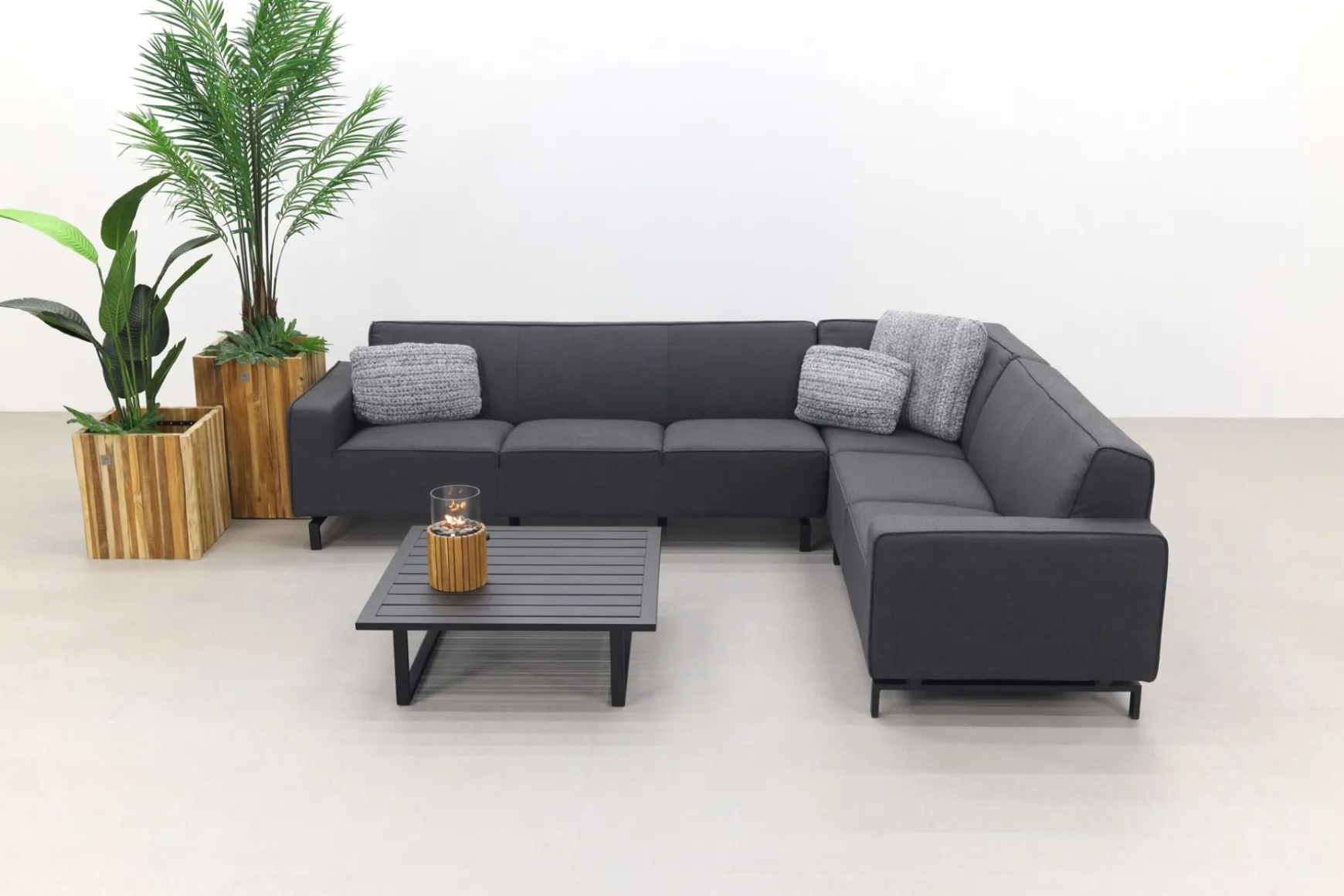 Boavista/Cuba Sunbrella loungeset - Sooty - 4-delig - rechts