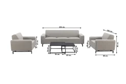 Boavista/Royalty stoel-bank loungeset - Nature Grey - 5-delig