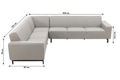 Boavista/Royalty Sunbrella loungeset - Nature Grey - 5-delig - Links