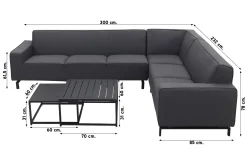 Boavista/Royalty Sunbrella loungeset - Sooty - 5-delig - rechts