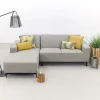 Boavista Sunbrella loungebank chaise longue - Nature Grey - 2-delig - rechts