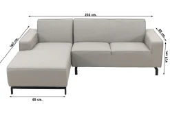 Boavista Sunbrella loungebank chaise longue - Nature Grey - 2-delig - rechts