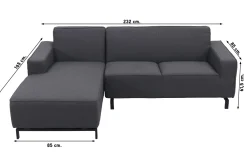 Boavista Sunbrella loungebank chaise longue - Sooty - 2-delig - rechts