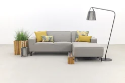 Boavista Sunbrella loungebank chaise longue - Nature Grey - 2-delig - links