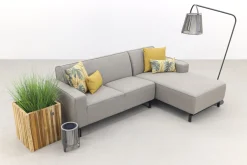 Boavista Sunbrella loungebank chaise longue - Nature Grey - 2-delig - links