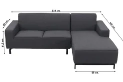 Boavista Sunbrella loungebank chaise longue - Sooty - 2-delig - links
