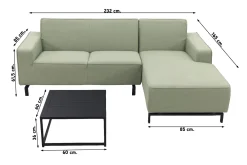 Boavista/Toronto loungebank chaise longue - Heritage leaf - 3-delig - links