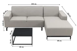 Boavista/Toronto loungebank chaise longue - Nature Grey - 3-delig - links