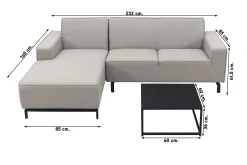 Boavista/Toronto loungebank chaise longue - Nature Grey - 3-delig - rechts