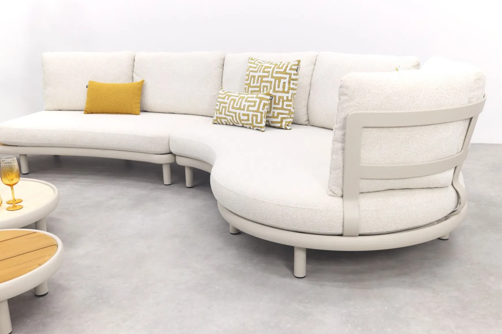 Breeze organische loungeset (L/R) met loungestoel - Naturel/Mokka
