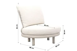 Breeze organische loungeset (L/R) met loungestoel - Naturel/Mokka