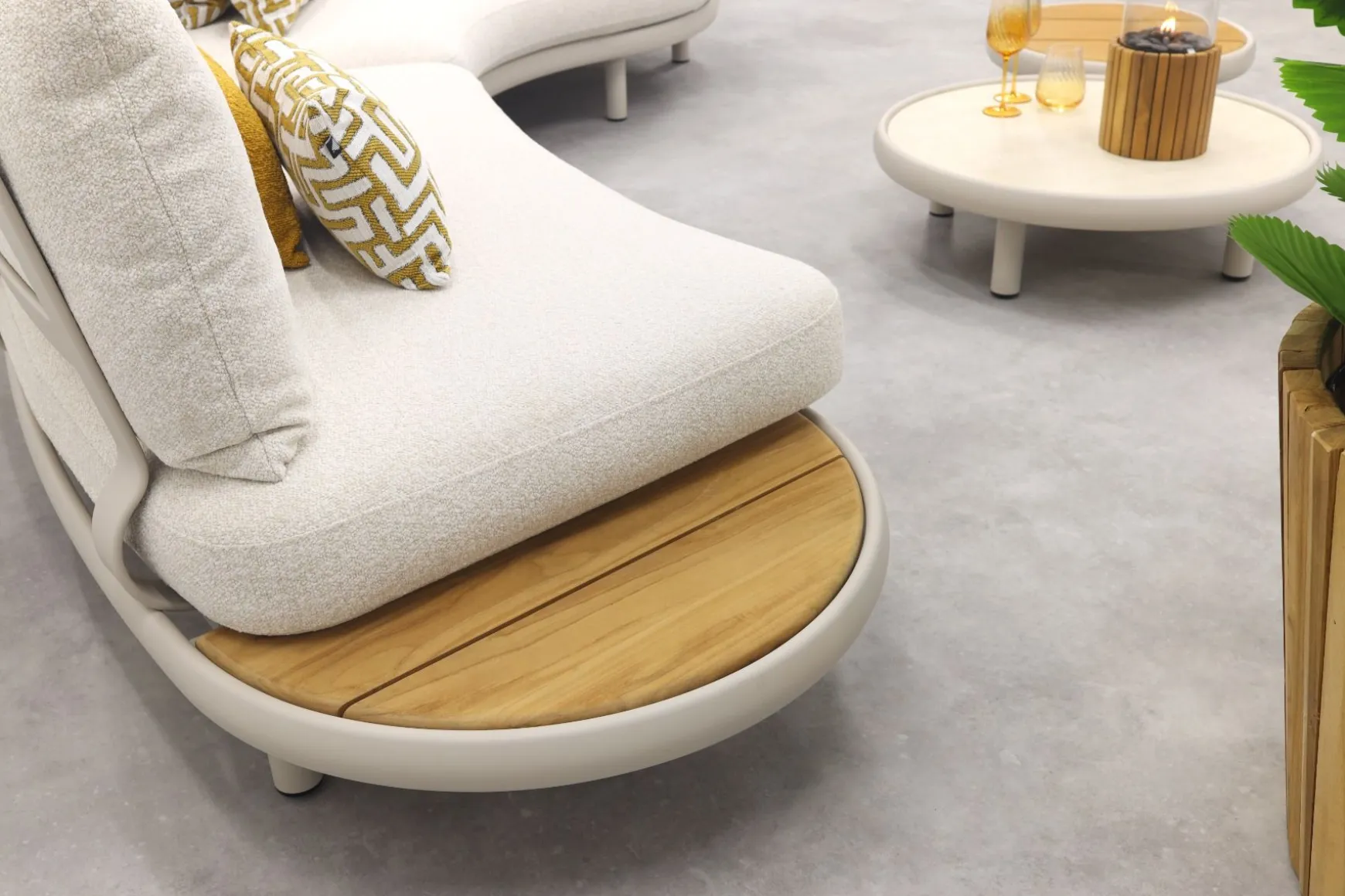 Breeze organische loungeset (L/R) met loungestoel - Naturel/Mokka