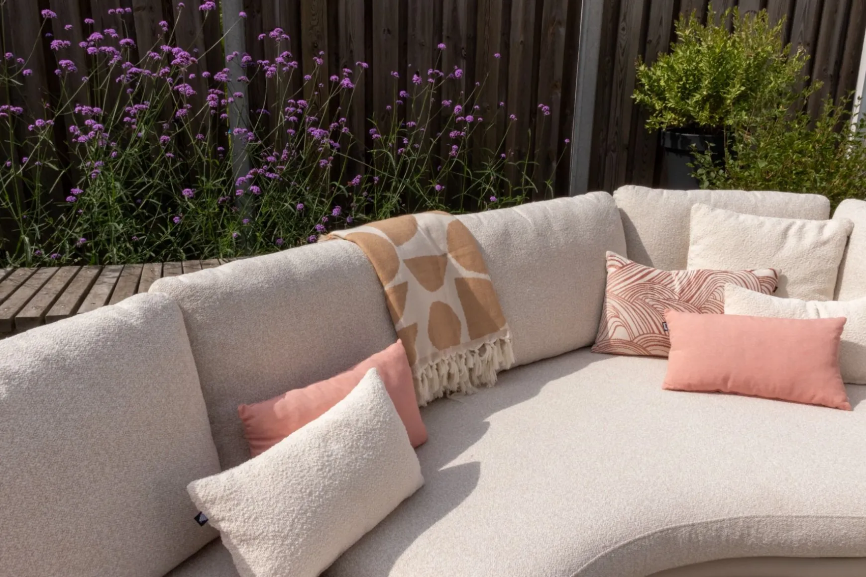 Breeze organische loungeset (L/R) met loungestoel - Naturel/Mokka