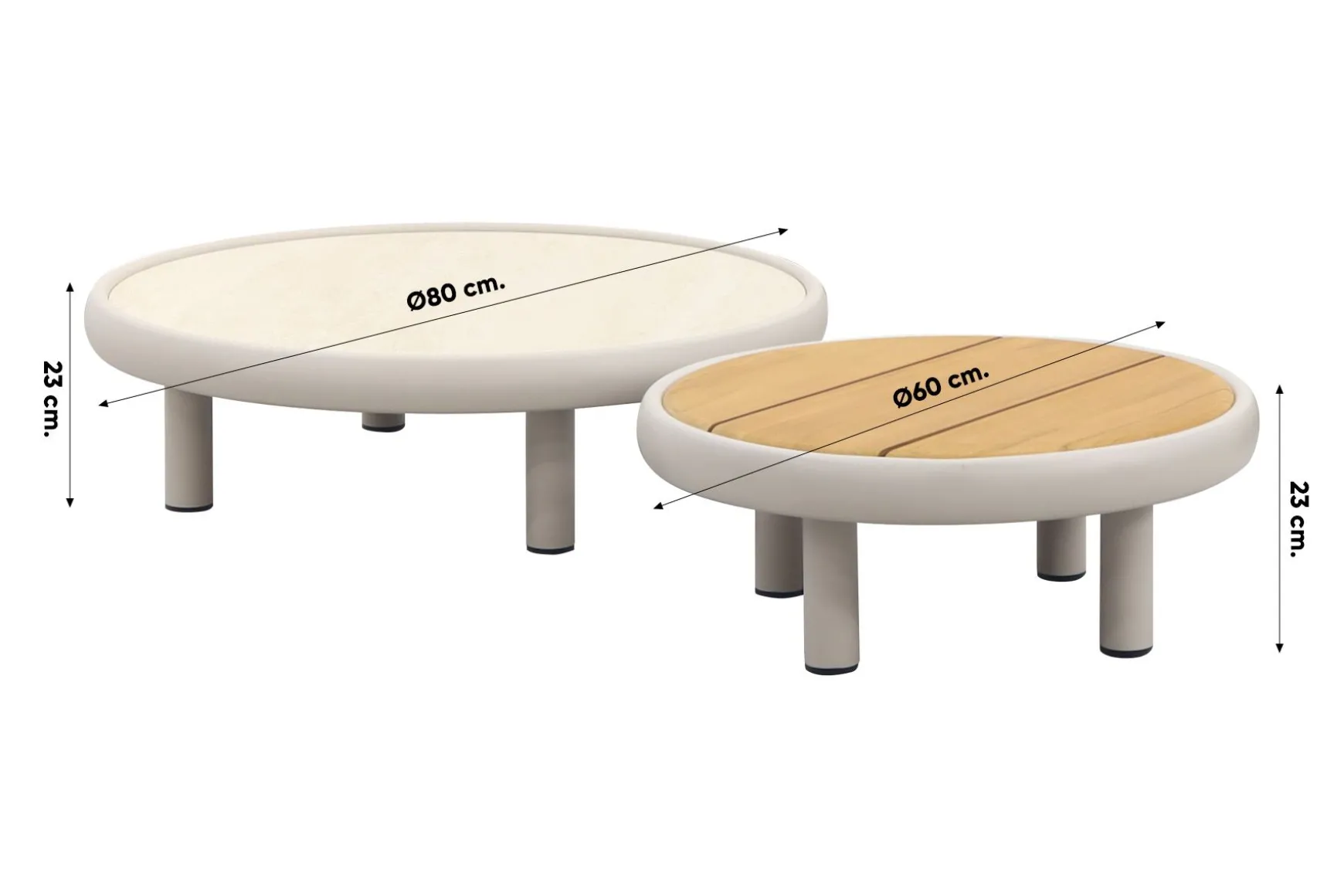 Breeze organische loungeset (L/R) met loungestoel - Naturel/Mokka