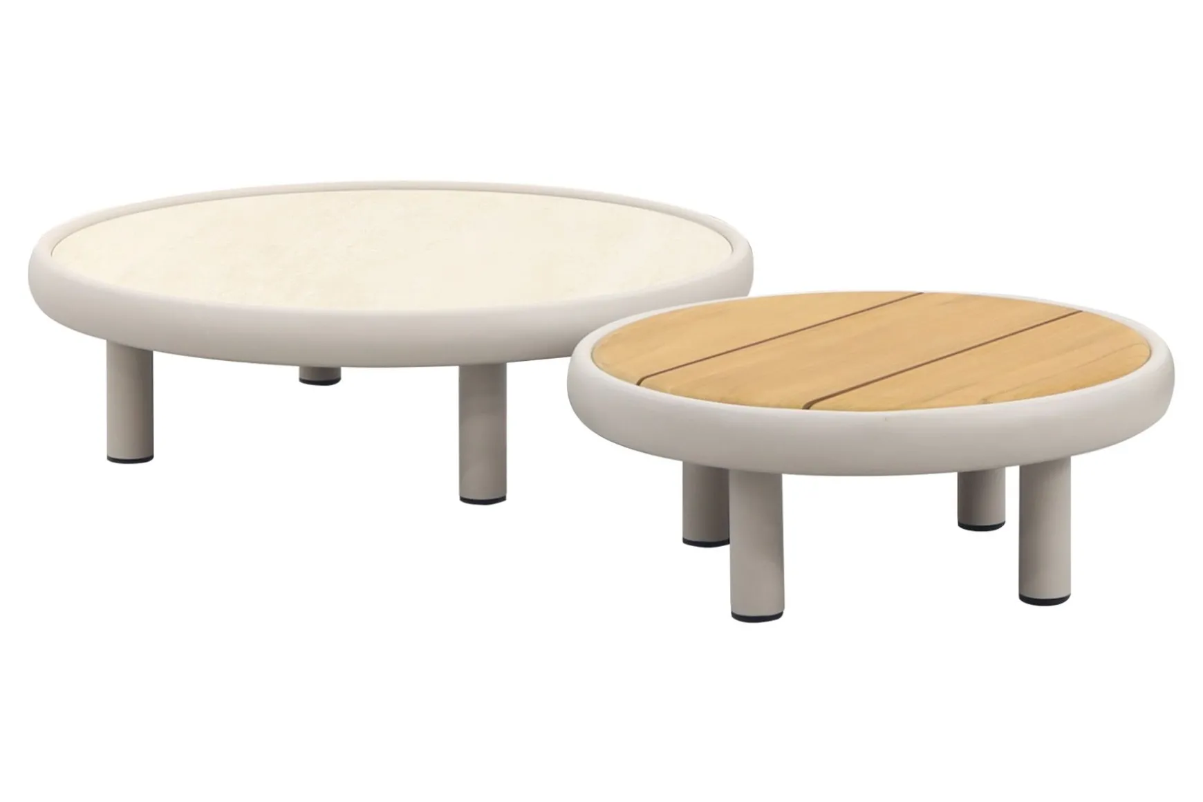 Breeze organische loungeset (L/R) met loungestoel - Naturel/Mokka
