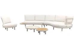 Breeze organische loungeset (L/R) met loungestoel - Naturel/Mokka